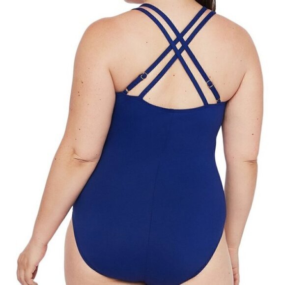 NWT La Blanca  Island Goddess One Piece Swimsuit size 16W - Picture 2 of 3